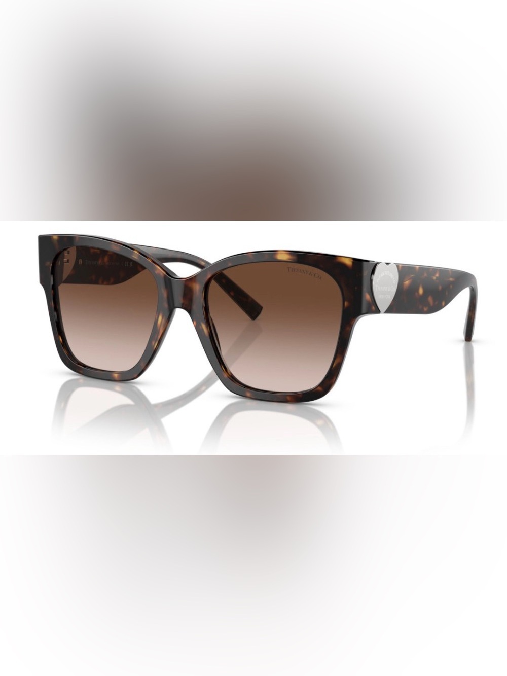 Tiffany & Co. Tortoise/Brown Gradient XL Sunglasses with Heart Detail